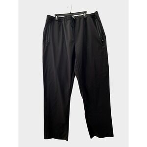 Outdoor Sports Track Pants Mens 3XL Black Camo Trim Zipper Pockets Hiking Active